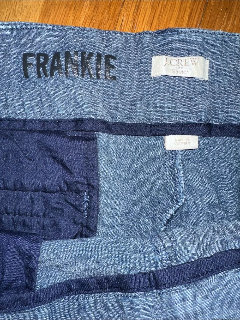 J. Crew Frankie Women’s Chambray Shorts in Denim Blue Size 16